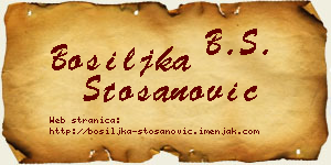 Bosiljka Stošanović vizit kartica